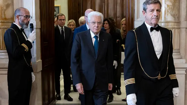 Il presidente della repubblica italiana Sergio Mattarella, alla camera dei deputati, durante gli “Stati generali su salute e sicurezza sul lavoro”. Roma, 29 ottobre 2024 ANSA/MASSIMO PERCOSSI