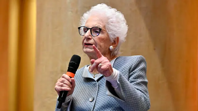 La senatrice a vita, Liliana Segre, durante la presentazione del libro di Nathania Zevi dal titolo Il nemico ideale, Roma, 17 ottobre 2024. ANSA/RICCARDO ANTIMIANI