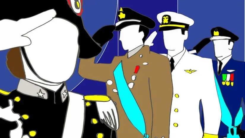 Un dettaglio delle illustrazioni di Marco Lodola - Foto/Arma dei Carabinieri