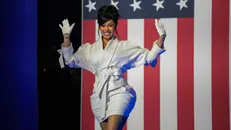 La cantante Cardi B durante un comizio per Kamala Harris - Foto Andrew Harnik/Getty Images/AFP