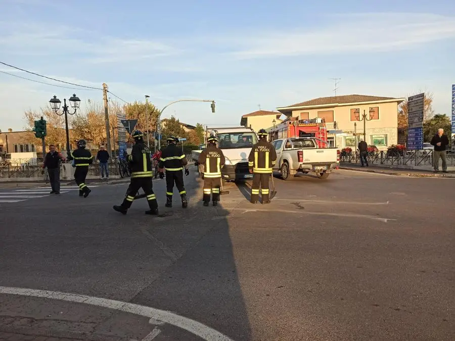 I mezzi coinvolti nell'incidente di Isorella