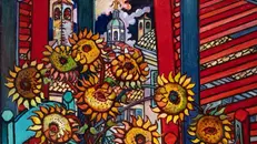 I girasoli e uno scorcio del Duomo di Brescia - Ugo Aldrighi