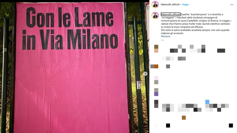 Il post comparso su Instagram