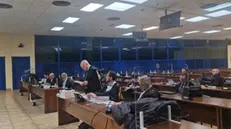 Intervento in aula del pm Maurizio Bonaccorso nell'udienza del processo sul depistaggio delle indagini sulla strage di via D'Amelio, Caltanissetta, 26 marzo 2024. ANSA