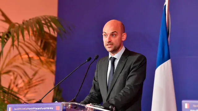 epa11691278 French Minister for Europe and Foreign Affairs Jean-Noel Barrot speaks during a press conference with Moroccan Minister of Foreign Affairs, African Cooperation and Moroccans Abroad Nasser Bourita after their meeting in Rabat, Morocco, 29 October 2024. EPA/JALAL MORCHIDI