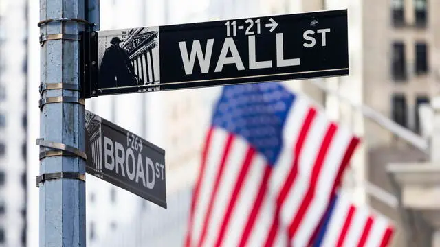 epa11706141 A sign for Wall Street outside of the New York Stock Exchange in New York, New York, USA, 06 November 2024. The Dow Jones Industrial Average as well as other market indicators were up today by as much as 3% following news of Donald J. Trump winning the US presidential election overnight. EPA/JUSTIN LANE