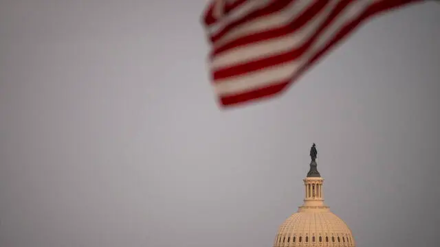 epa11706446 The US Capitol Building dome at dusk, in Washington, DC, USA, 06 November 2024. Republican presidential candidate Donald J. Trump was declared the winner of the 2024 US presidential election over Democratic presidential candidate US Vice President Kamala Harris. EPA/GRAEME SLOAN