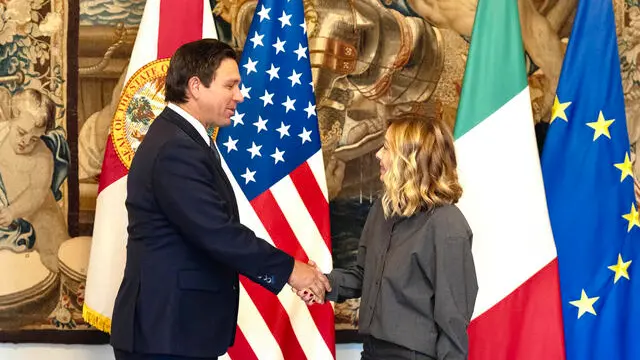 Meloni riceve il governatore della Florida DeSantis