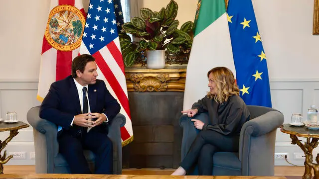 Meloni riceve il governatore della Florida DeSantis