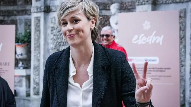 Federica Pellegrini, volto e madrina del progetto, durante l'evento benefico" Il coraggio di. " organizzato da Caffè Vergnano nell'ambito del progetto solidale Women in Coffee presso Villa della Regina. Torino 13 ottobre 2024 ANSA/TINO ROMANO