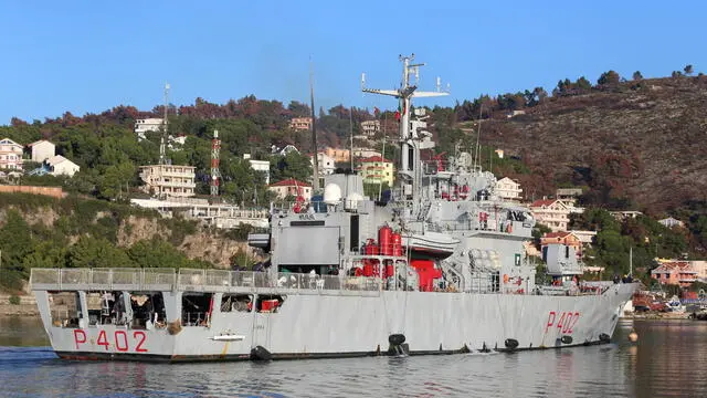 epa11709504 A group of migrants intercepted in international waters around Italy, arrive aboard the Italian Navy vessel Libra at Shengjin, Albania, 08 November 2024. Italy has sent a group of 8 migrants to Albania, after a previous group was turned away in October for failing the vetting process, in a plan aimed at deterring dangerous sea crossings by processing asylum claims outside the EU. The initiative faced legal setbacks after Italian courts ruled that migrants could not be held in Albania due to concerns over their legal status. In response, the Italian government adjusted the legal framework, hoping this would strengthen the policy, which allows up to 3,000 non-vulnerable men to be housed temporarily in Italian-run facilities in Albania. EPA/MALTON DIBRA