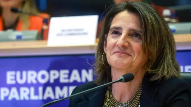 epa11716820 European Commission's Executive Vice-President-designate for Clean, Just and Competitive Transition, Teresa Ribera attends her confirmation hearing before the European Parliament committees in Brussels, Belgium, 12 November 2024. EPA/OLIVIER HOSLET