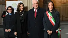 Da (S-D) Il Prefetto di Firenze Francesca Ferrandino IL Ministro del Turismo Daniela Santanchè’ IL presidente della Regione Toscana Eugenio Giani , Il sindaco di Firenze Sara Funaro di durante il G7 del Turismo organizzato a Firenze dal 13 al !5 Novembre Firenze 13 Novembre 2024 ANSA/CLAUDIO GIOVANNINI