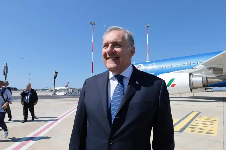 Il Presidente di Ita Airways, Alfredo Altavilla, all'aeroporto di Fiumicino per il centenario dell'autodromo nazionale di Monza, Roma, 12 luglio 2022.   ANSA / Valentina Fiordalice / Telenews