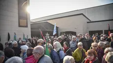 Cerimonia funebre per Licia Pinelli alla sede dell’impresa funebre San Siro di via Corelli, Milano 15 Novembre 2024 ANSA/MATTEO CORNER