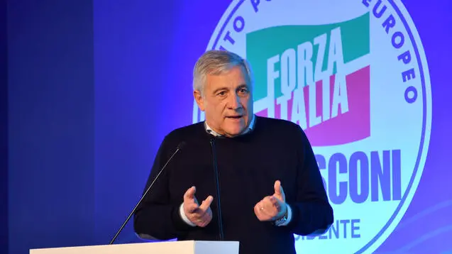 Il Ministro degli Esteri e Segretario Nazionale di FI, Antonio Tajani al convegno di Forza Italia “Al Centro del Mediterraneo” in corso all’ hotel Domina Zagarella a Santa Flavia, in provincia di Palermo. L'intervento del Ministro alla sessione dedicata a "Ius Italiae, dalla scuola alla cittadinanza" con la partecipazione di Marco Impagliazzo, Presidente della Comunità di Sant’Egidio moderata dal deputato Paolo Emilio Russo. ANSA/ORIETTA SCARDINO