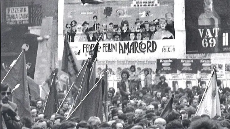 I manifesti di Amarcord in largo Formentone