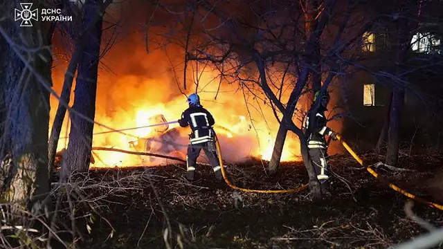 epa11726606 A handout photo released by the press service of the State Emergency Service (SES) of Ukraine shows Ukrainian rescuers working at the site of a rocket hit on a residential building in Sumy, Ukraine, 17 November 2024. At least 10 people were killed, including two children, and 51 others were injured during the evening rocket attack a nine-storey residential building according the State Emergency Service (SES) of Ukraine. Russian troops entered Ukrainian territory on 24 February 2022, starting a conflict that has provoked destruction and a humanitarian crisis. EPA/STATE EMERGENCY SERVICE HANDOUT HANDOUT EDITORIAL USE ONLY/NO SALES