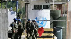 epa11680308 UNIFIL peacekeepers patrol near a Lebanese army checkpoint in Borj Rahal town, in the Tyre District, southern Lebanon, 24 October 2024. According to the Lebanese Ministry of Health, more than 2,500 people have been killed and over 12,000 others have been injured in Lebanon since the start of recent escalations of hostilities. EPA/STRINGER