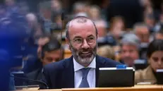 epa11720092 European People's Party (EPP) group leader Manfred Weber attends a plenary session of the European Parliament in Brussels, Belgium, 14 November 2024. EPA/OLIVIER HOSLET