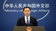 epa11726971 Chinese Foreign Ministry Spokesperson Lin Jian participates in a press conference with foreign media in Beijing, China, 18 november 2024. Jian spoke about President Xi Jinping's participation in the 31st APEC Summit. EPA/JESSICA LEE