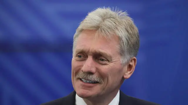 epa11680820 Kremlin spokesman Dmitry Peskov looks on prior to a meeting between Russian President Vladimir Putin with Mauritania's President Mohamed Ould Ghazouani on the sidelines of the BRICS summit in Kazan, Russia, 24 October 2024. The BRICS summit takes place from 22 to 24 October. EPA/MAXIM SHIPENKOV