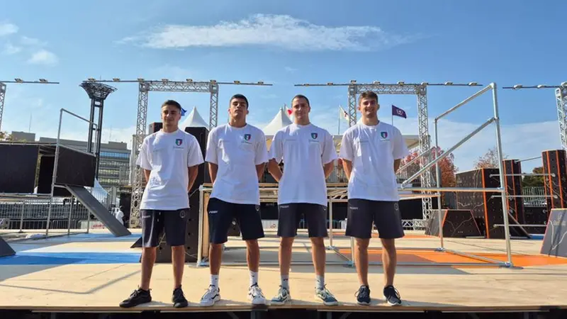 La nazionale italiana di parkour presente in Giappone per la gara