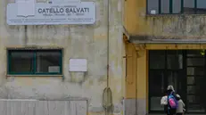 I Carabinieri presidiano il plesso "Catello Salvati" dell'istituto scolastico comprensivo "2 Panzini" dove giovedì scorso un gruppo di genitori e parenti hanno aggredito una docente, Castellammare di Stabia, 18 novembre 2024. ANSA / CIRO FUSCO