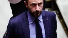 Emanuele Pozzolo, durante il voto sulla mozione di sfiducia nei confronti del ministro delle Infrastrutture e dei Trasporti Matteo Salvini, Roma 3 aprile 2024. ANSA/FABIO FRUSTACI