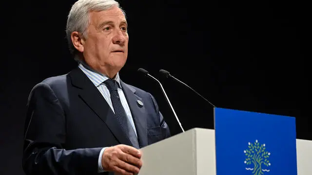 Italian Minister of Foreign Affairs, Antonio Tajani, during the Air force band concert at the end of the second day of the G7 Development, Pescara, Italy, 23 October 2024. ANSA/RICCARDO ANTIMIANI