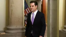 epa11621538 Republican Representative of Florida Matt Gaetz leaves the Speakers Office at the US Capitol, Washington, DC, USA, 23 September 2024. Lawmakers are discussing a deal to complete votes on a funding deal to prevent a US government shutdown at the end of the month. EPA/WILL OLIVER