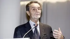 Attilio Fontana, presidente di Regione Lombardia, partecipa al convegno ‘La minaccia cibernetica al settore sanitario’ a Palazzo Lombardia a Milano, 17 ottobre 2024. ANSA/MOURAD BALTI TOUATI