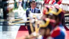 epa11731218 Chinese President Xi Jinping (C) attends a welcoming ceremony with state honors at the Alvorada Palace in Brasilia, Brazil, 20 November 2024. The Brazilian president and his Chinese counterpart are expected to review the extensive bilateral agenda and the global outlook following their participation in the G20 summit. EPA/ANDRESSA ANHOLETE