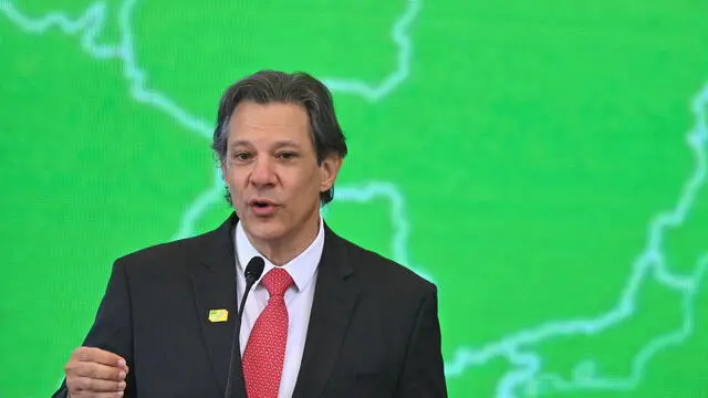 epa11441931 Brazilian Minister of Finance, Fernando Haddad speaks during the 3rd Plenary Meeting of the Council for Sustainable Economic and Social Development at the Itamaraty Palace in Brasilia, Brazil, 27 June 2024. EPA/Andre Borges