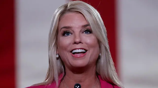 epa08625805 Former Florida Attorney General Pam Bondi addresses the Republican National Convention, via television feed, at the Mellon Auditorium in Washington, DC, USA, 25 August 2020. Due to the coronavirus pandemic the Republican Party has moved to a televised format for its convention. EPA/Chip Somodevilla / POOL EDITORIAL USE ONLY EDITORIAL USE ONLY