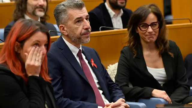 Gino Cecchettin durante l evento organizzato alla Camera con la partecipazione di 250 ragazzi e ragazze delle scuole in occasione della Giornata internazionale per l eliminazione della violenza sulle donne , Roma, 25 novembre 2024. ANSA/RICCARDO ANTIMIANI