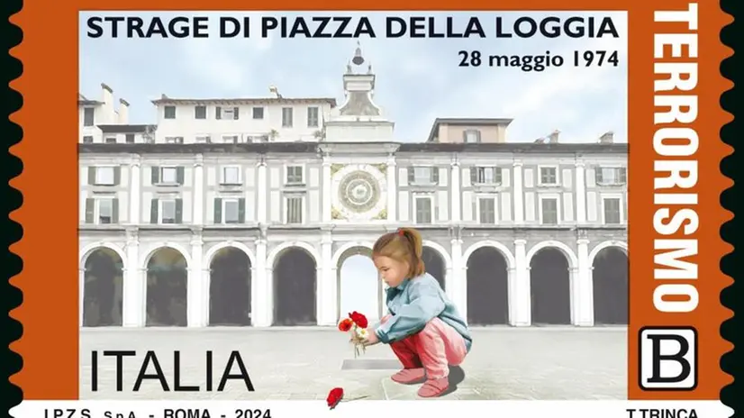 Il francobollo che commemora la strage di Piazza Loggia nel cinquantesimo anniversario