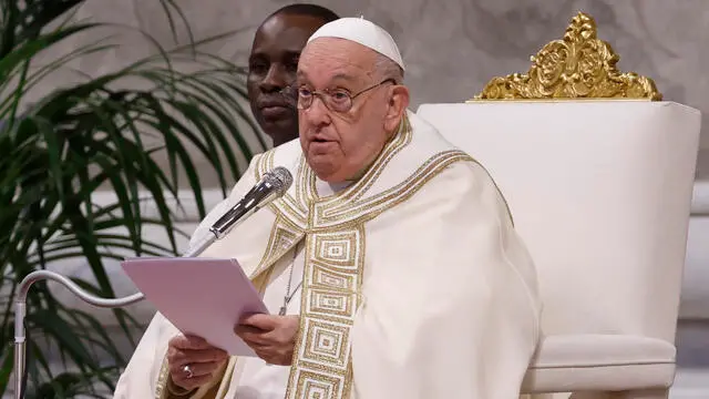 Pope Francis celebrates a Mass as part of World Youth Day, at St. Peter's Basilica, at the Vatican, 24 November, 2024. ANSA/FABIO FRUSTACI