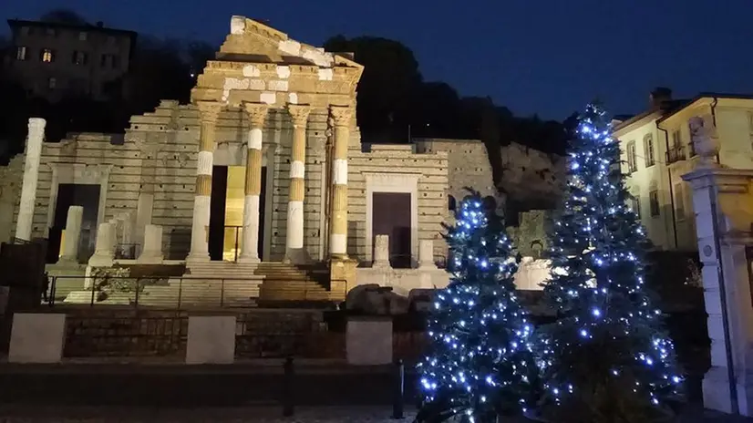 Il Capitolium di Brescia durante le vacanze natalizie