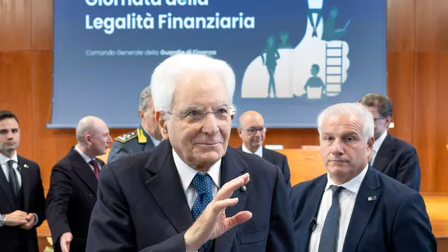 Roma - Il Presidente Sergio Mattarella al termine dell'intervento alla Giornata della legalità finanziaria, oggi 28 novembre 2024 (Foto di Paolo Giandotti - Ufficio per la Stampa e la Comunicazione della Presidenza della Repubblica)