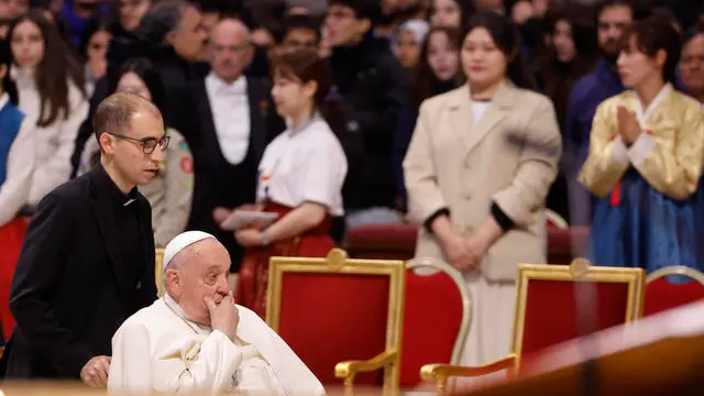 Pope Francis celebrates a Mass as part of World Youth Day, at St. Peter's Basilica, at the Vatican, 24 November, 2024. ANSA/FABIO FRUSTACI