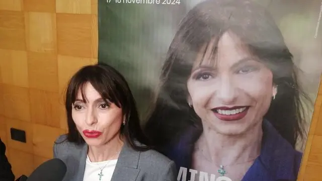 La neo-presidente della Regione Umbria Stefania Proietti nel suo comitato elettorale, Perugia, 18 novembre 2024. ANSA/DANILO NARDONI