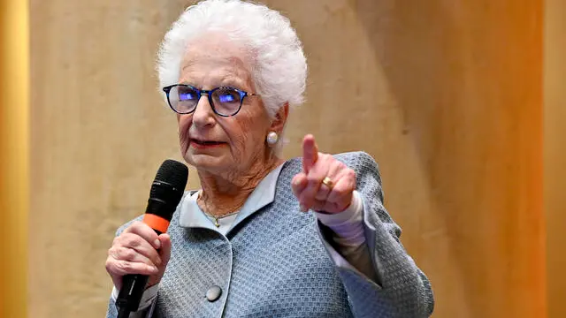 La senatrice a vita, Liliana Segre, durante la presentazione del libro di Nathania Zevi dal titolo Il nemico ideale, Roma, 17 ottobre 2024. ANSA/RICCARDO ANTIMIANI