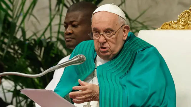 Pope Francis presides over a Holy Mass to the World Day of the Poor in Saint Peter's Basilica at the Vatican City, 17 November 2024. ANSA/GIUSEPPE LAMI