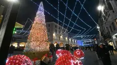 L'accensione delle luci di Natale in centro a Brescia