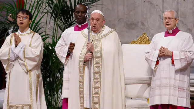 Pope Francis celebrates a Mass as part of World Youth Day, at St. Peter's Basilica, at the Vatican, 24 November, 2024. ANSA/FABIO FRUSTACI