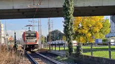 Il luogo in cui una ragazzina di 12 anni e' stata investita dalla motrice di un treno merci in corrispondenza di un passaggio a livello, sulla tratta ferroviaria che costeggia la zona industriale a Padova, 10 ottobre 2024. L'adolescente è stata portata in ospedale; le sue condizioni sono critiche. ANSA/ MICHELE GALVAN