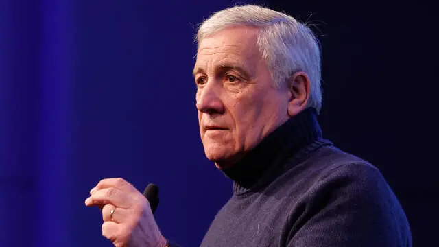 Il ministro degli Affari Esteri Antonio Tajani al Marriott hotel durante l'assemblea nazionale di Noi Moderati, Roma, 1 Dicembre 2024. ANSA/GIUSEPPE LAMI