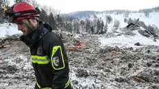 The ruins of Hotel Rigopiano, in a photo of 26 January 2017. The last two bodies of people missing from the avalanche-hit Rigopiano Hotel near the Abruzzo town of Farindola were retrieved by firefighters in the night between Wednesday and Thursday, raising the final death toll from last week's disaster to 29. Eleven survived the disaster. Nine, including all four children at the four-star hotel, were pulled out alive from the rubble and snow by rescue teams. ANSA/ ALESSANDRO DI MEO