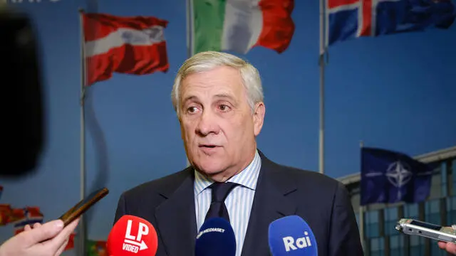 Italy's Minister for Foreign Affairs, Antonio Tajani talks to the Media at NATO Headquarters during Meeting of NATO Ministers of Foreign Affairs, in Brussels, Belgium, 3 December 2024. ANSA/GIUSEPPE LAMI